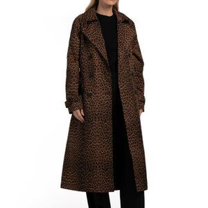 NWT Rebecca Minkoff LEOPARD Animal Print MAXI TRENCH Coat